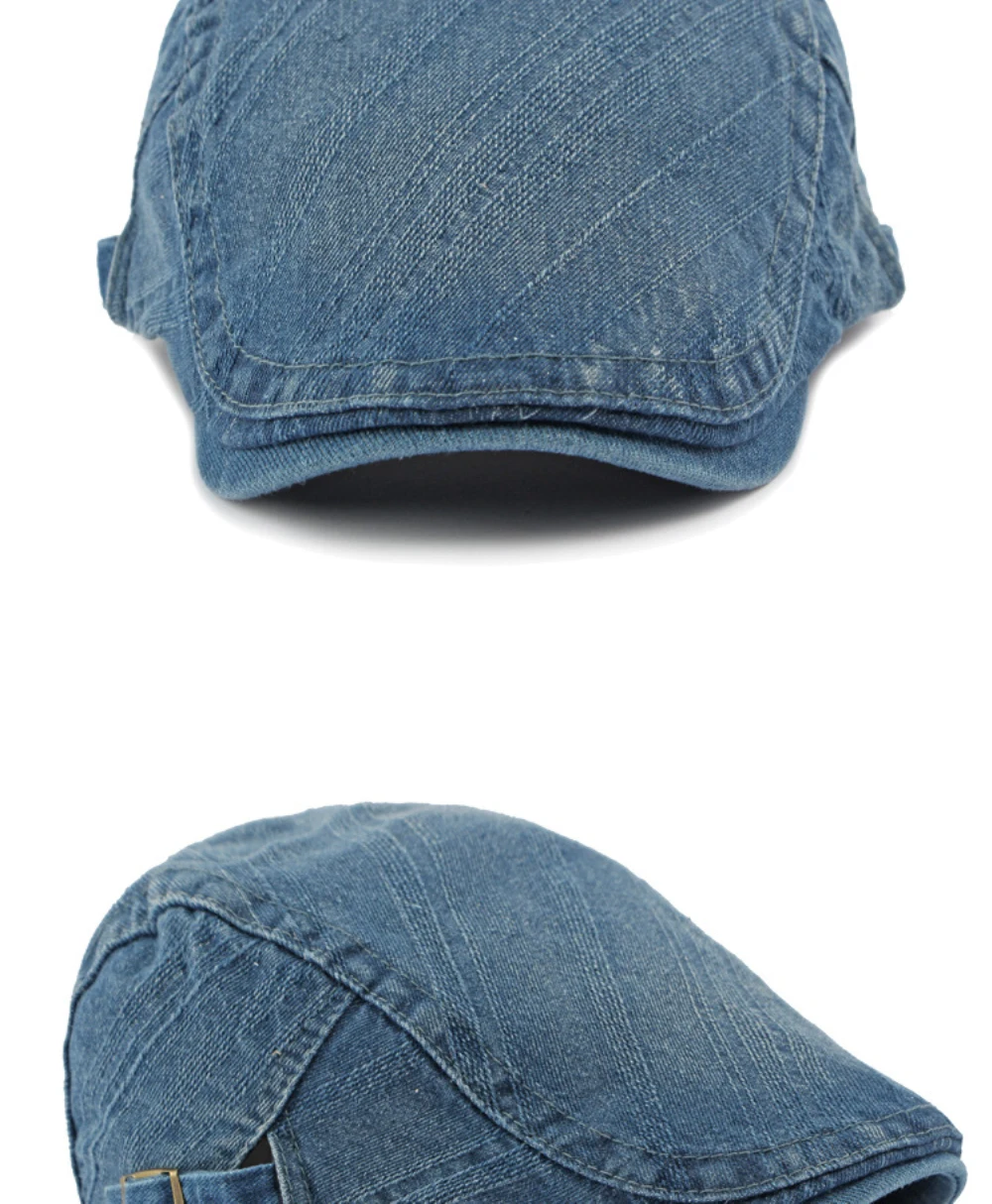 Hot Sale HT4337 Berets New Fashion Spring Summer Autumn Cs for Men Women Washed Cotton Denim Hat Male Female Adjustable Beret_mkmklike.com