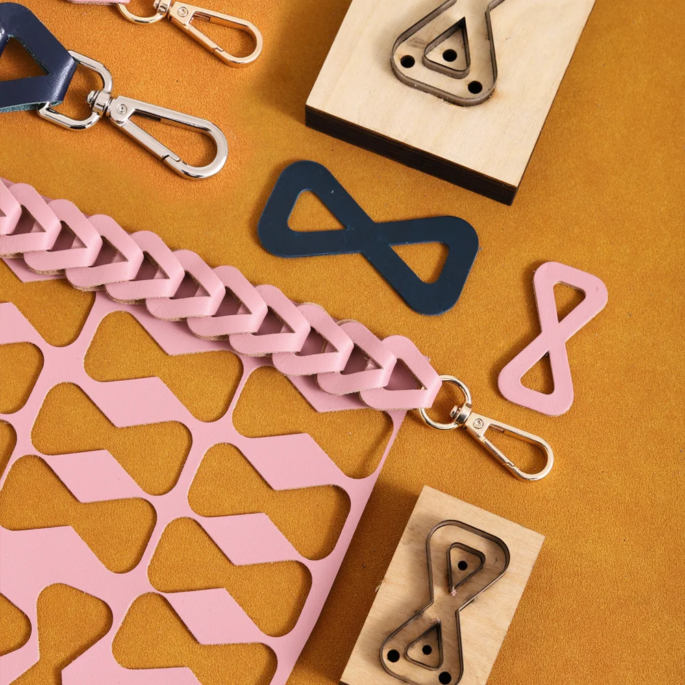 Description Picture 4 of itemLeather Metal Cutting Dies for Backpack Strap Loop Splicing, DIY Leathercrafts Cut Mold Punch Die Bow Shape Embossing Making Set