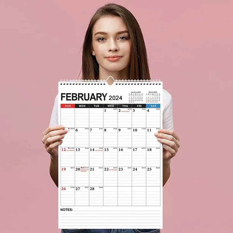 Large wall calendar year 2024 2025 large daily blocks month display