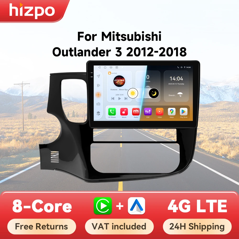 Hizpo 10,1 Zoll Android Auto Radio Für Mitsubishi Outlander 3 2012 - 2018 Carplay Auto Multimedia Autoradio 360 Kamera 8 core WIFI