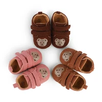 0-18M Baby Girls Boys Casual Sneaker Spring Autumn Anti-Slip PVC Sole Bear Embroidery Infant Toddler Shoes 3