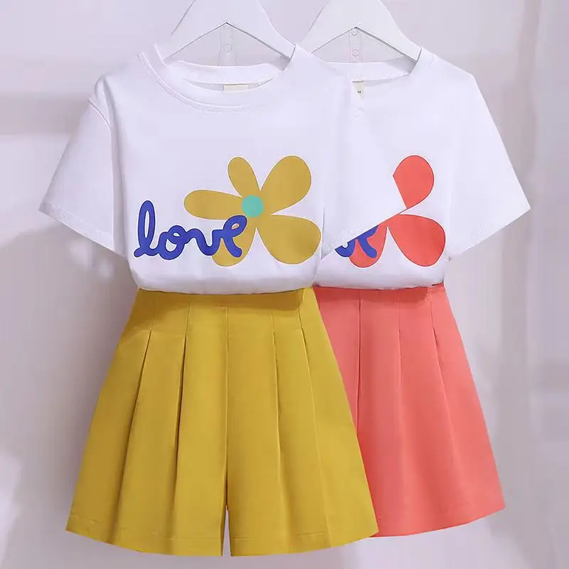 

Kids Clothes Set Baby Girl T-Shirt + Shorts Summer Clothing Cotton Cartoon Casual Girls Tracksuit Children Baby Clothes Set