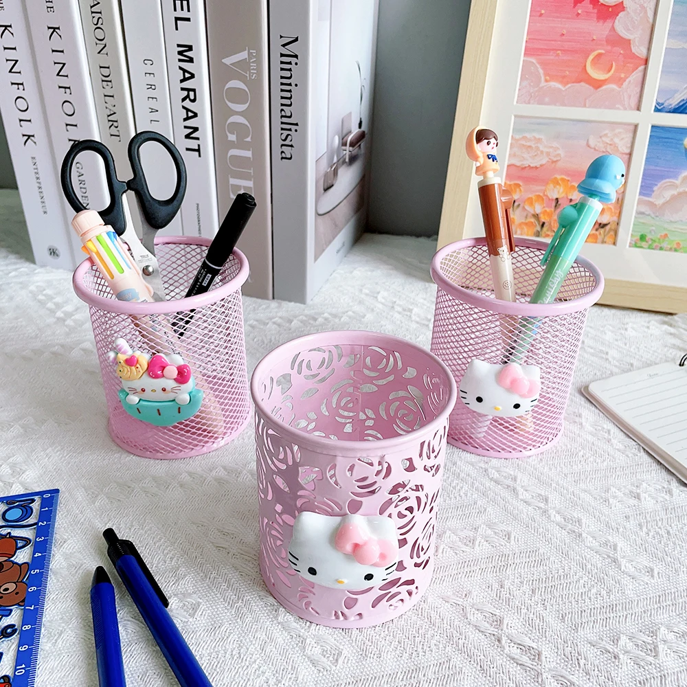 Cartoon Hellokitty Pen and Brush Holder Makeup Brush Bucket Stationery Storage
