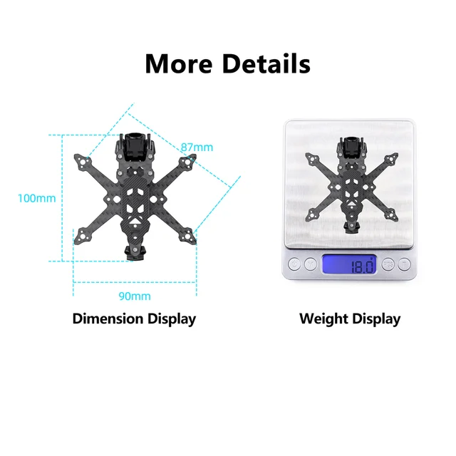 GEPRC GEP-TC18 O4 Frame Kits Suitable T-Cube18 Drone Carbon Fiber Frame DIY RC FPV Quadcopter Drone Accessories Parts 5