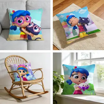 True and the R-Rainbow Kingdom Cushion Cover Short plush pillowcase for bed sofa car，washable