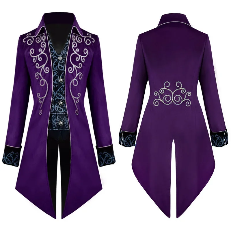 Cosplay Costume Men Medieval Costume Halloween Men Steampunk Gothic Victorian Jacket