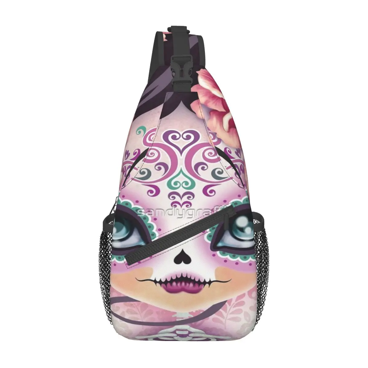 

Camila Huesitos - Sugar Skull Chest Bag Trendy With Zipper Mesh Bag For Office Nice gift Multi-Style