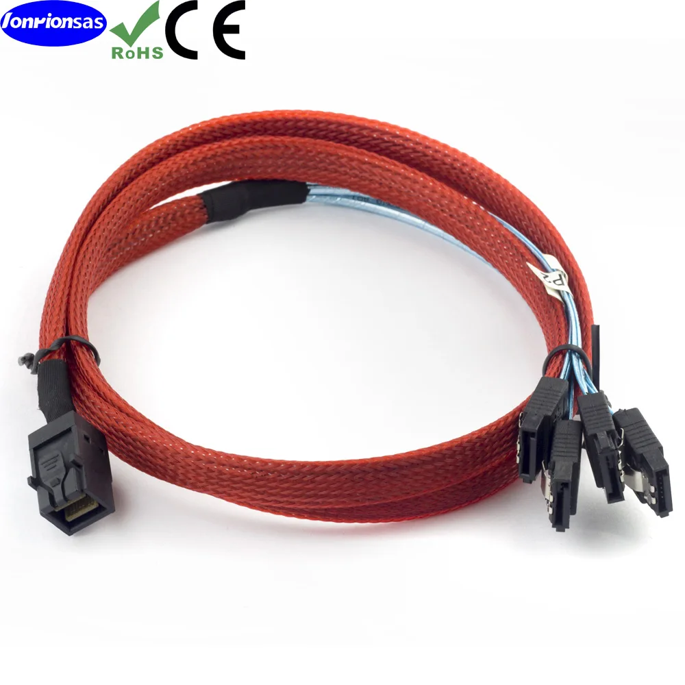 �̴� SAS HD SFF-8643 TO 4 SATA 7 �� �� ���� �÷� ���̺�