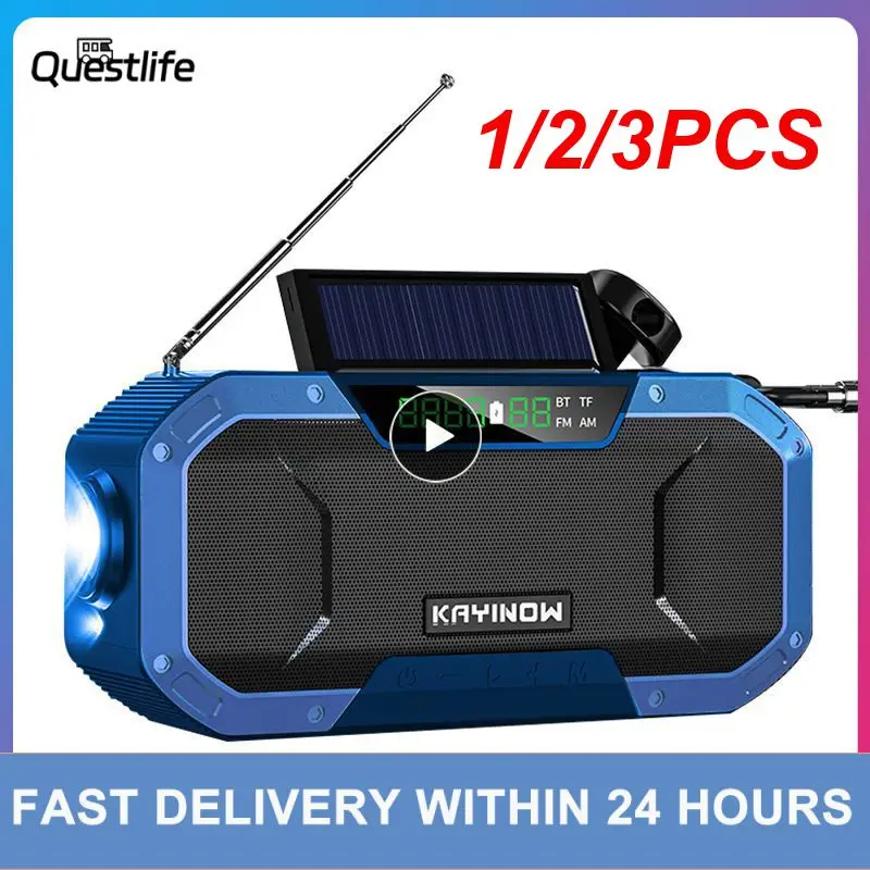 

1/2/3PCS KAYINOW Portable Emergency Solar Hand Crank Radio 5000mAh Power Bank Cranker Flash Light Camping Radio Survival Kit