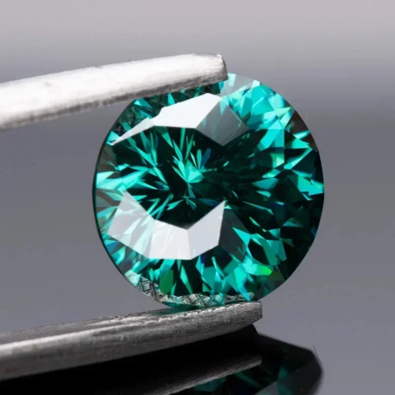 

Moissanite Stones Round Shape Emerald Green Primary Colours Emperor General Cut with GRA Certificate Jewelry Making Materials