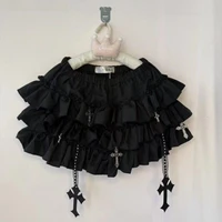 Y2k Gothic Punk Black White Short Skirt Women Hot Chick Darkly Polka Dot Ruffle Cake Skirt Female Sweet Chic Lolita Lace Skirts - Image 5