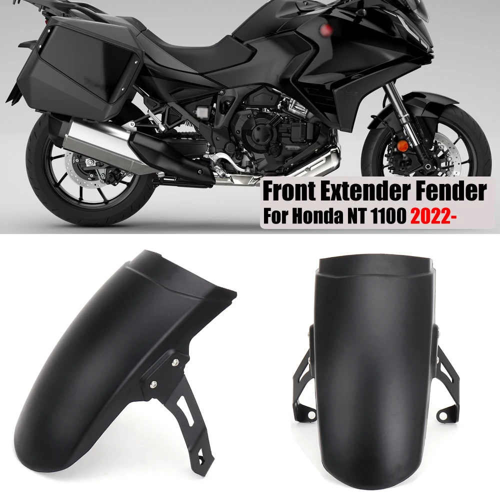 

New 2022 2023 2024 Front Fender Mudguard Extender Motorcycle Accessories Black For Honda NT 1100 NT1100 nt1100