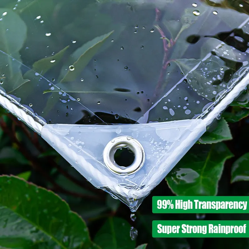Anpassbare PVC-Klarsichtplane für den Außenbereich, strapazierfähiges, regendichtes Tuch, Möbel-Regenschutz, transparente, wasserdichte Gartenplane – Detail 9