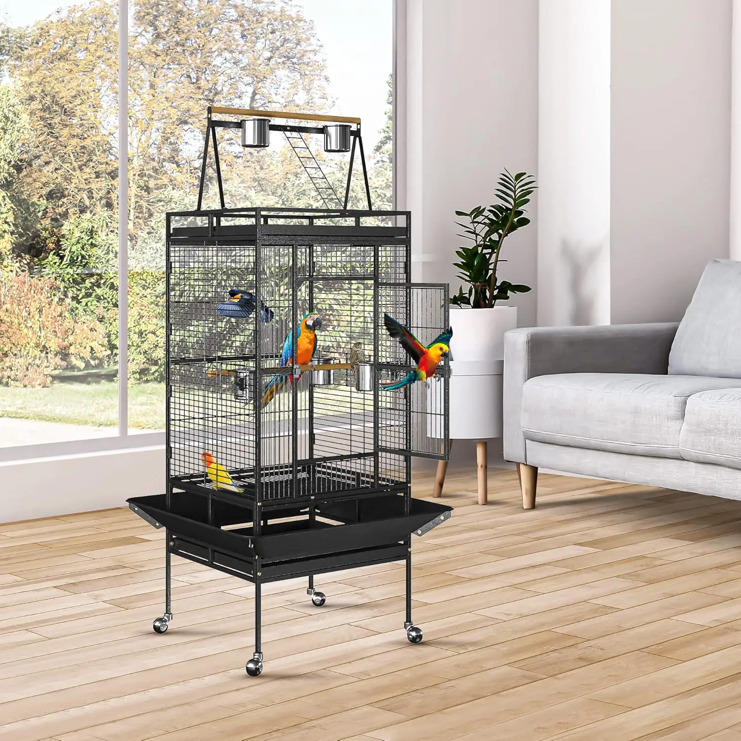 Standing Play Top Bird Cage for Larger Birds 2
