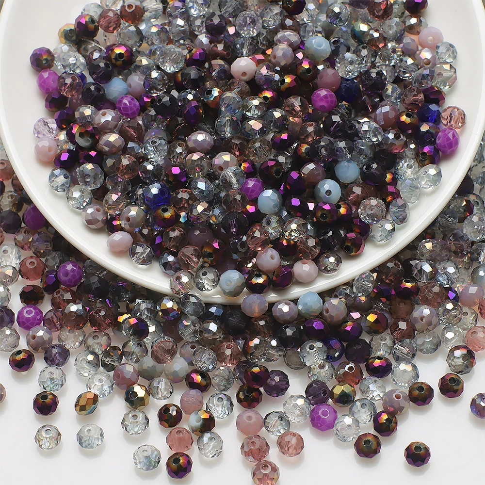 Mix Farbe 2/3/4/6/8/10/12MM Rondelle Österreich Facettierte Kristallglasperlen Runde lose Distanzperlen für die Schmuckherstellung – Detail 10