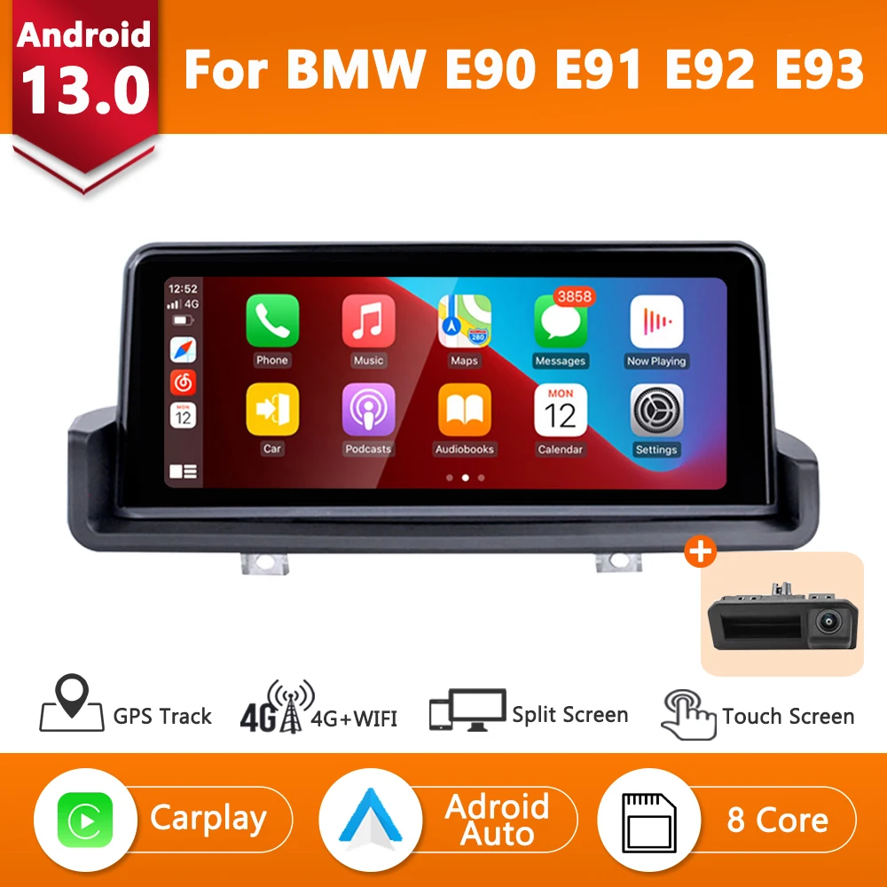 

Автомагнитола для BMW 3 E90 E91 E92 E93 2005-2012 10,25 дюймов Android 12 ID8 4G WIFI BT Carplay мультимедийный GPS-навигатор головное устройство