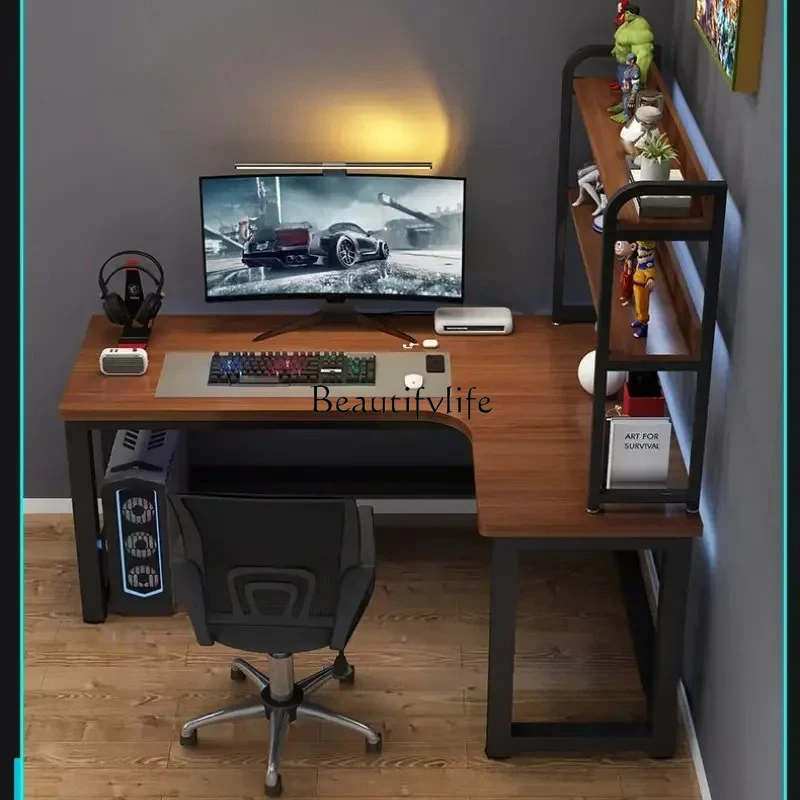 Bureau d'ordinateur d'angle européen, table de jeu Double pour mobilier de bureau, bureau d'étude, bibliothèque, chambre à coucher, bureau en forme de L
