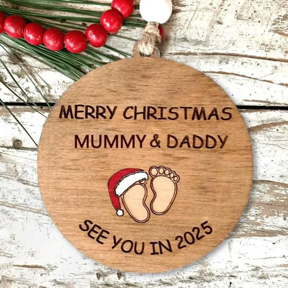 Merry Christmas Mommy And Daddy Ornament Family Ornament Christmas Tree Decorations Baby Announcement Board See You In 2025