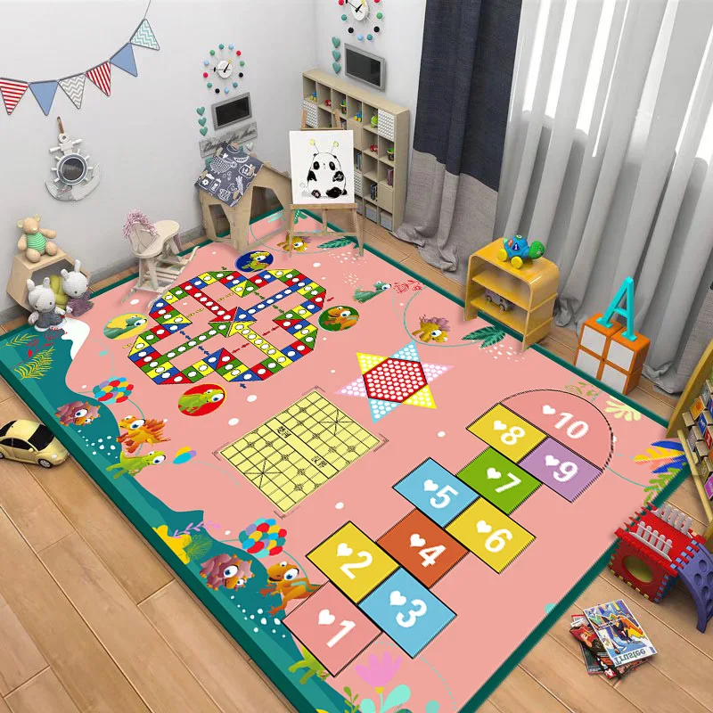 Child Climing Playing Mat Hopscotch Flannel Carpet for Bedroom Living Room Bedside Floor Mat Home Decor Anti-slip Floor Rug 2