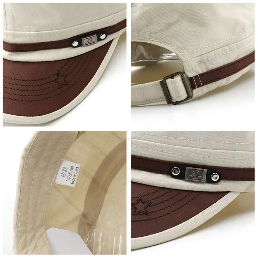 Men Unisex Army Hat Baseball Cap Cotton Cadet Hat Military  Breathable Combat Fishing Flat Adjustable Cap