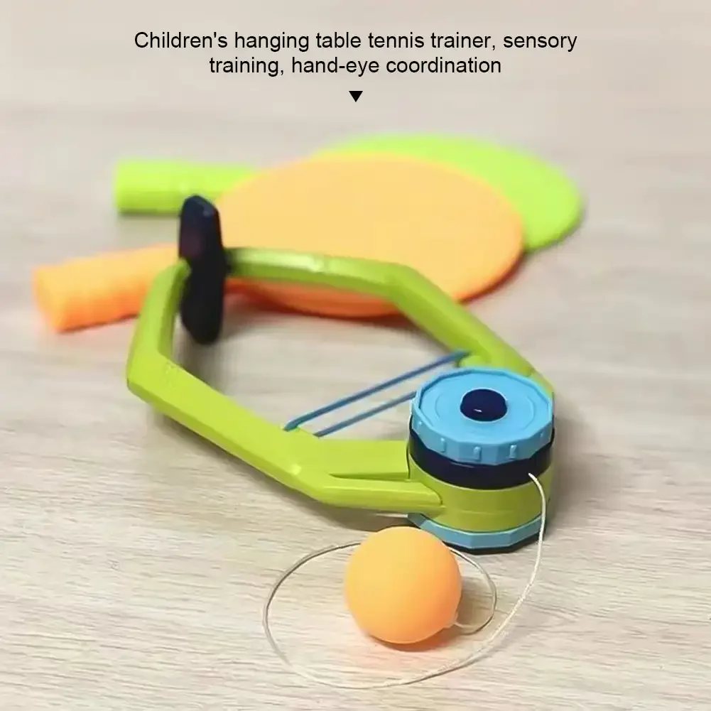 Table Tennis Trainer Indoor Hanging Portable Set Kids Pingpong Game With Paddles Balls