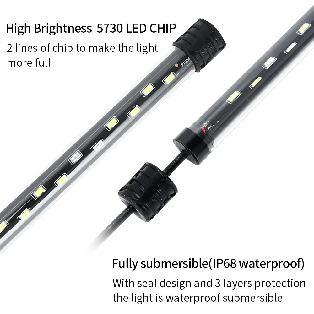 Aquarium light led lamp aquarium lamp aquarium light LED plant grow lamp waterproof 18-58CM 90-260V 5730chip