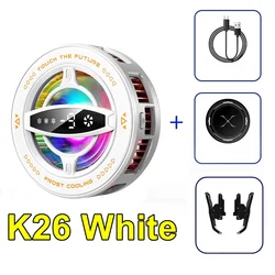 Universal Portable Magnetic Phone Cooler with RGB Lights and Digital Display for Enhanced Gaming Experience (K26 White)