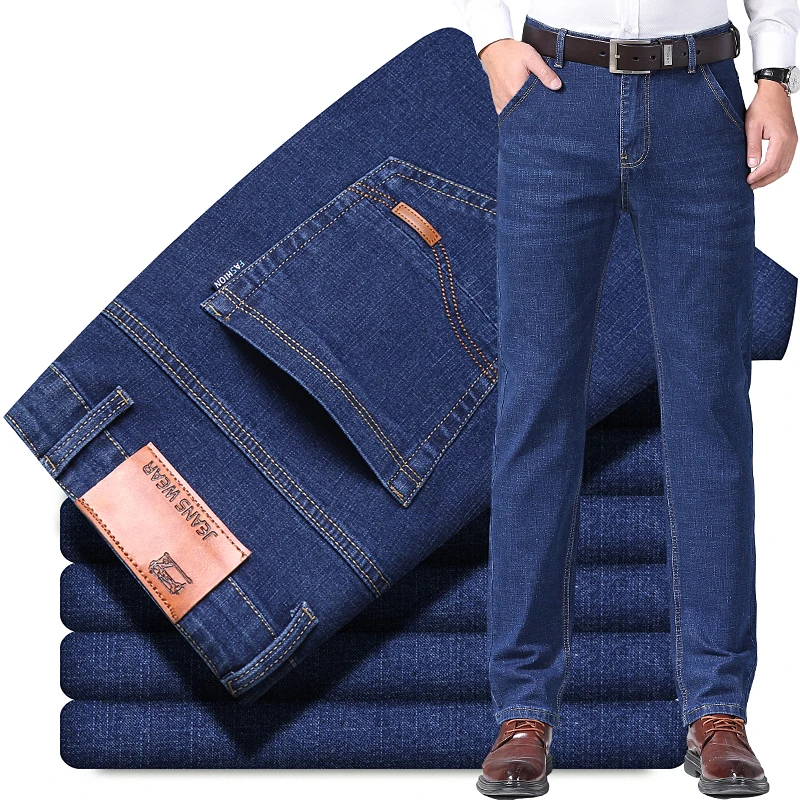 Autumn and Winter Stretch Men's Jeans Men's Style Straight and Versatile Denim Long Pants