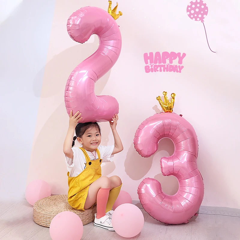 

Воздушные шары из алюминиевой фольги в форме цифр, гигантский размер 40 дюймов, Розовый декор для дня рождения, свадьвечерние, помолвки, Детские Мячи