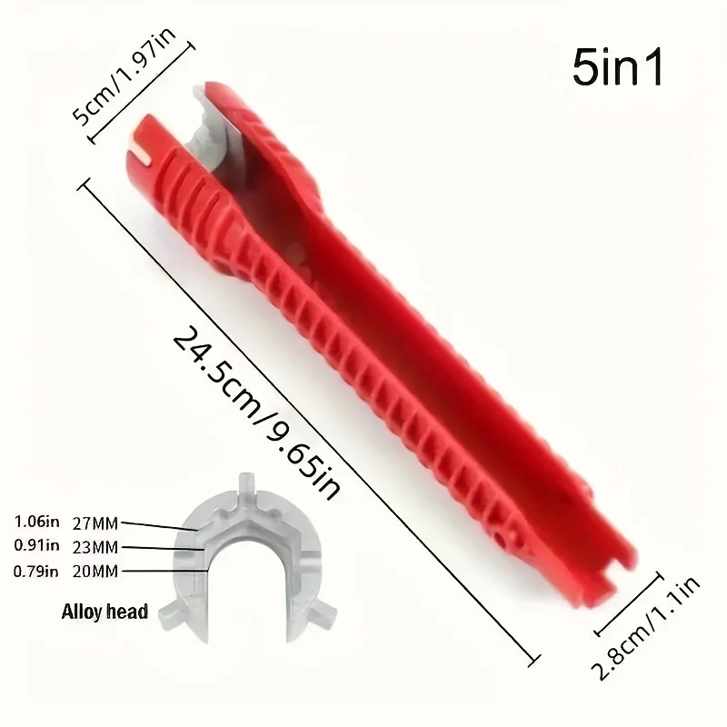 8-in-1 다기능 싱크 렌치 세트 - 플라스틱 수도꼭지 및 파이프 수리 도구 키트, 전문적인 욕실 설치, 기계적 작동, 전기 필요 없음