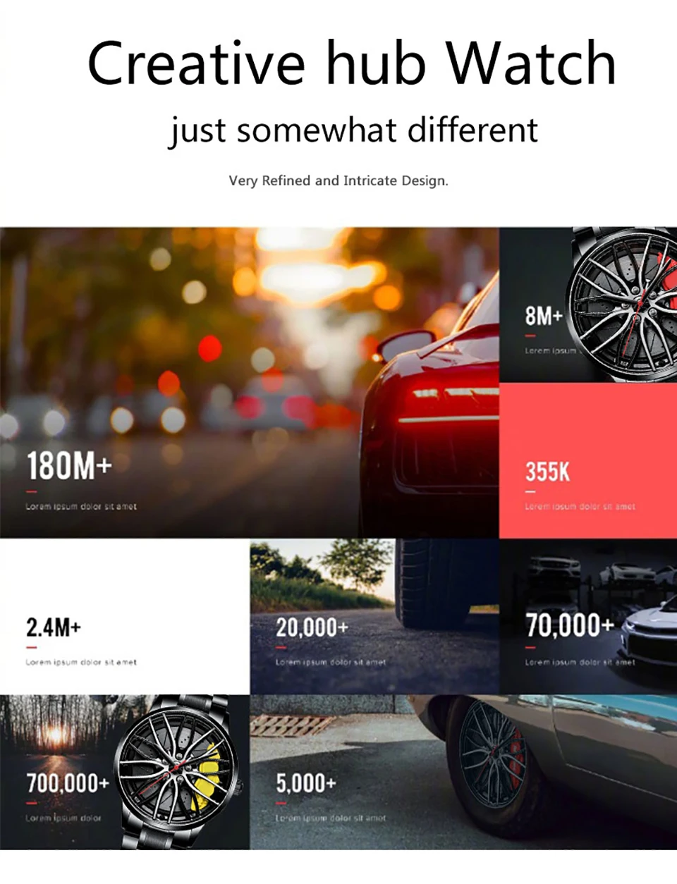 2022 Watch for Men Unique Custom Design Real 3D Car Wheel Watch Fashion Waterproof Sport Watch Men Rim Hub Watch Quartz Watch