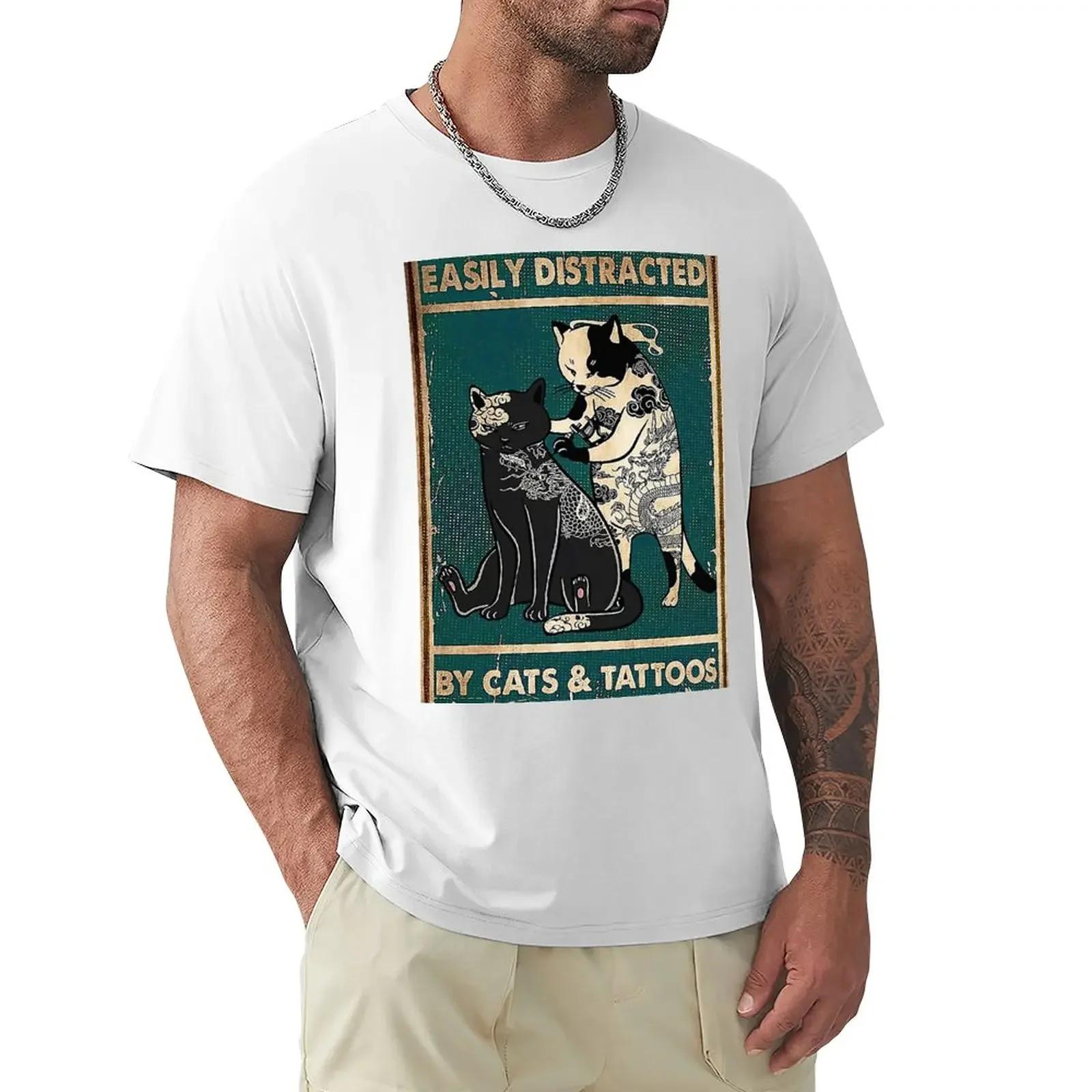 

Easily Distracted By Cats And Tattoos T-Shirt