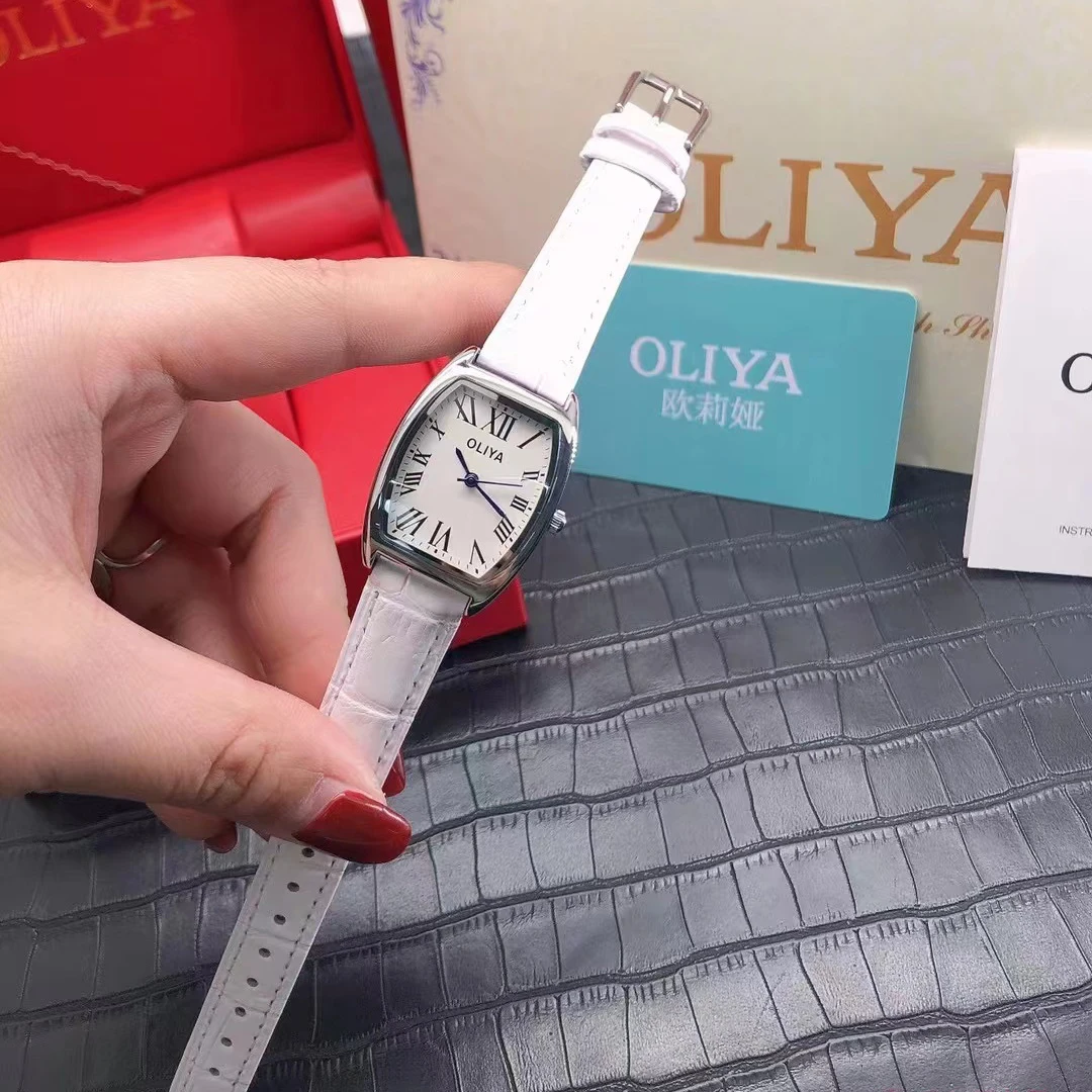 Luxury Wine Barrel Watch Quartz Watch Ladies gift Fashion Steel Leather Strap Durable waterproof classic ladies watch