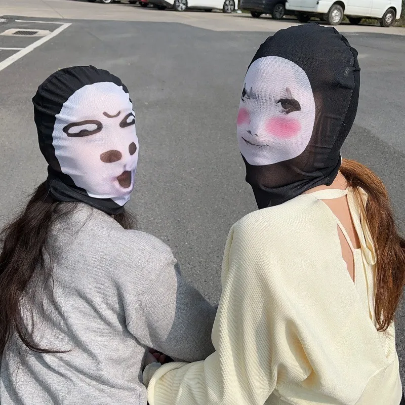 3D Printed Cosplay Face Mask Elastic Mesh Full Face Mask for Men Women Cosplay Role Play Headdress Halloween Masks