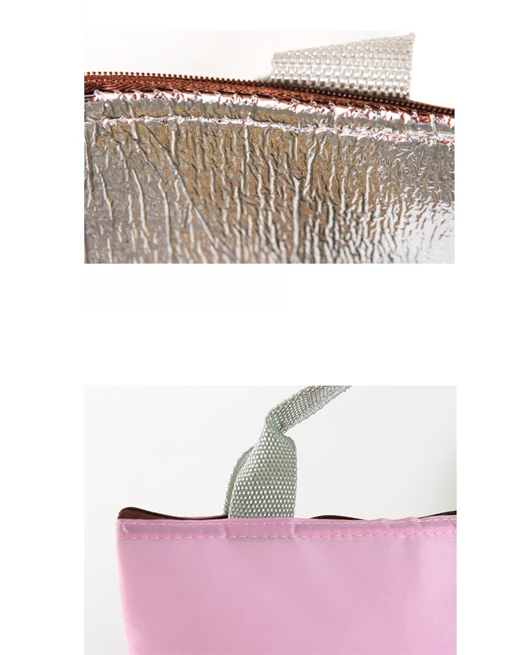 Lunch Box Camping Picnic Bag Lunch Bag Solid Color Portable Insulated Refrigerated  Cold Food Bag