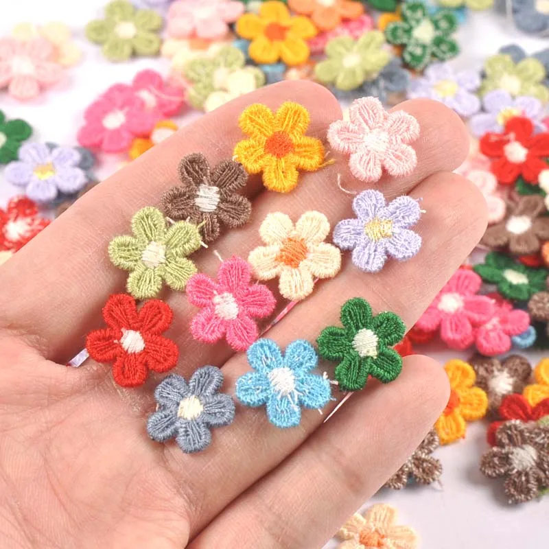 Lace Sewing Accessories 50Pcs 15mm Mixed Colors Flower Appliqued For DIY Crafts Handmade Materials Wedding Supplies Home Decor