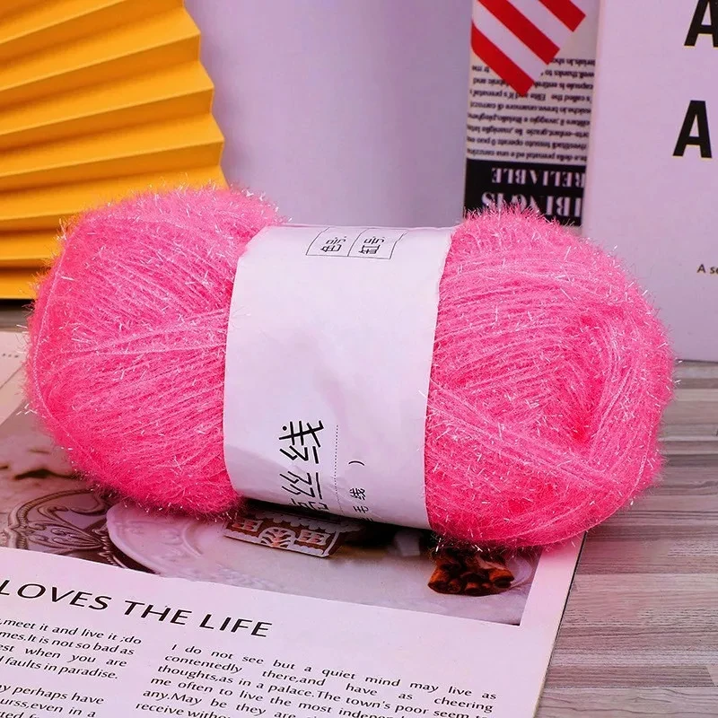 50g Shiny Dishcloths Yarn 100% Polyester Glass Silk Pastel Scrubby Yarn for Crocheting Weaving Handmade Craft 2