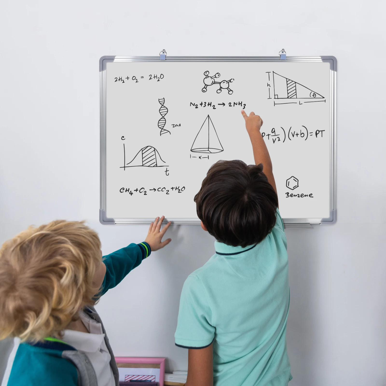 Magnetic Whiteboard Double Sided Board Teaching Writing Board Erasable Hanging Magnetic Message  Dry Erase Board for Home Office