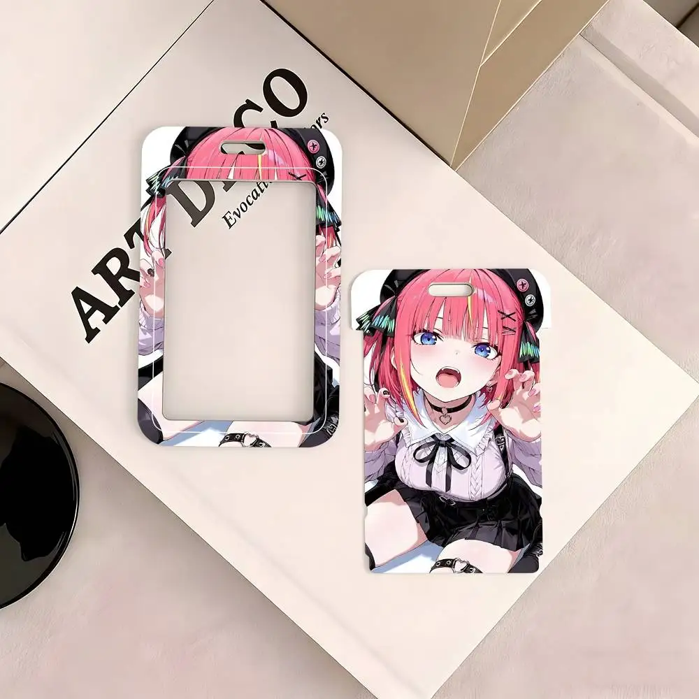 나카노 니노 LOVE 애니메이션 The Quintessential Quintuplets ID 카드 슬리브 학교 카드 액세스 ID 카드 보호 슬리브 Easy Push