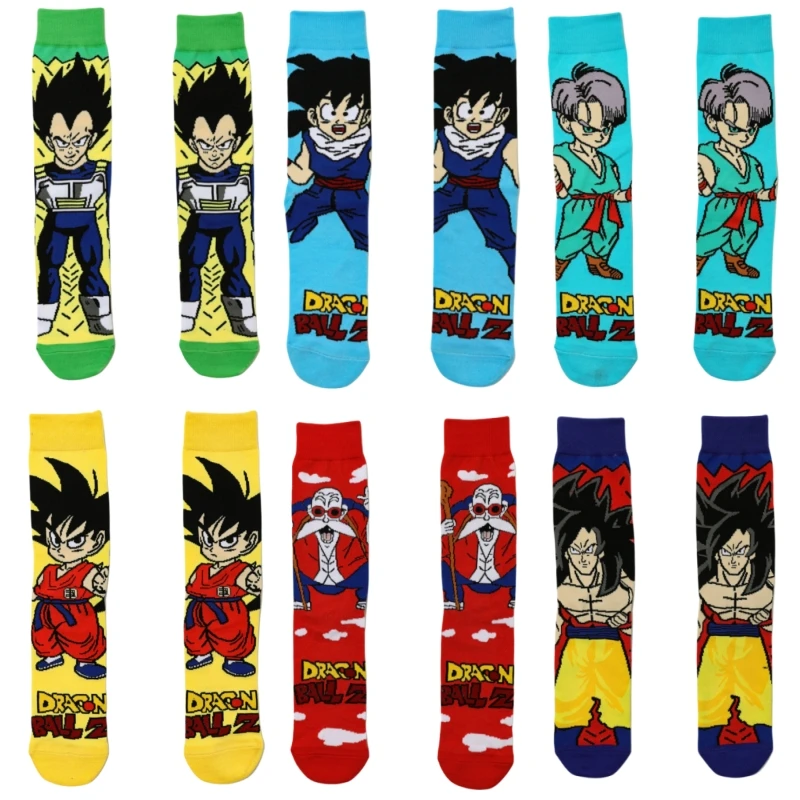 

Fashion Funny Creative Dragonball Z Anime Figure Vegeta Son Goku Mid-tube socks Combed Cotton Unisex Socks Casual Sports Socks