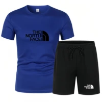 Ensemble de vêtements de sport pour homme, tendance, nouveau t-shirt à manches courtes et pantalon, tenue en 2 pièces, décontractée, pour la course à pied, la salle de sport, l'entraînement, t-shirts 1
