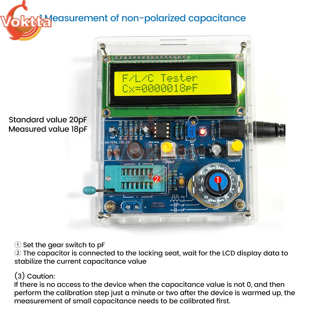 DC5V LCD Frequency Meter USB Transistor Tester DIY Kits High Precision Digital Inductance and Capacitance Measuring Instrument 4
