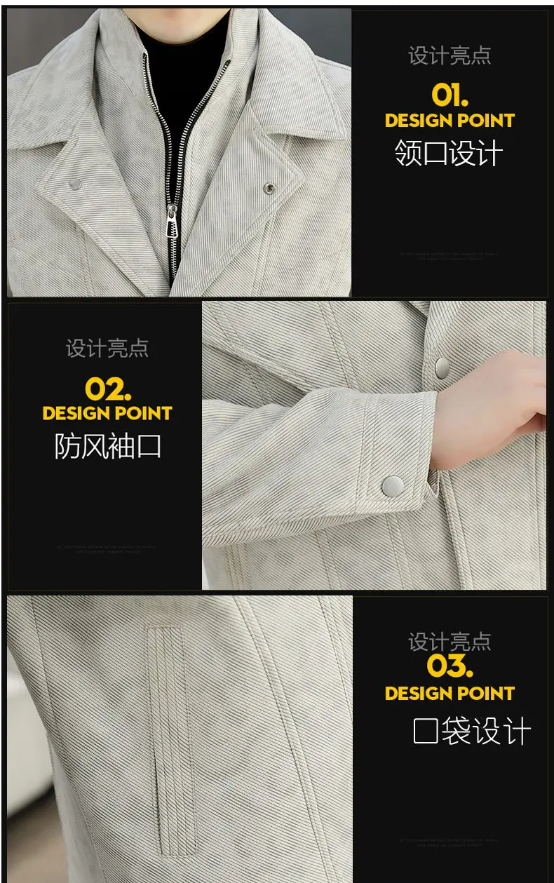 Neuankömmling Herren-Blazer aus doppellagiger Wolle mit hohem Kragen, 2025, Winter-Fleece-Futter und dicke Jacken, Streetwear, lässiger Top-Plüschmantel – Detail 2