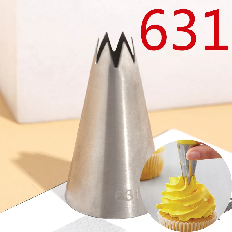

BCMJHWT #631 Open Star Piping Nozzle Cake Decorating Tools Stainless Steel Icing Nozzles Cream Pastry Nozzles Tips