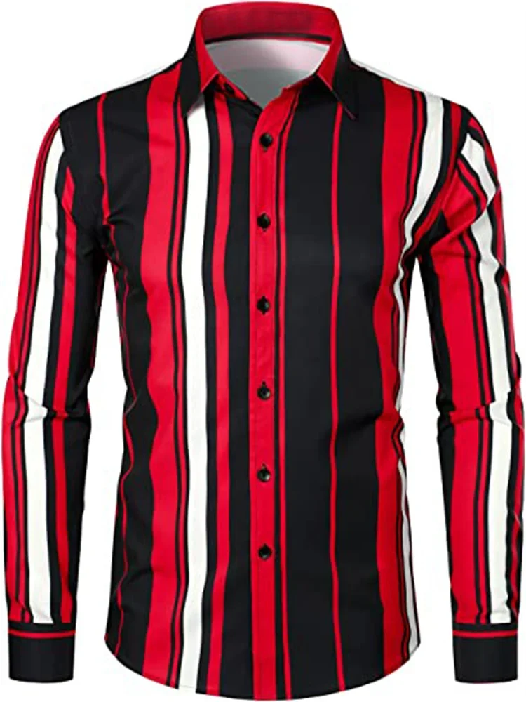 

Men's suit shirt top striped plaid rose blue red fashion new casual outdoor high quality material soft and comfortable 2023