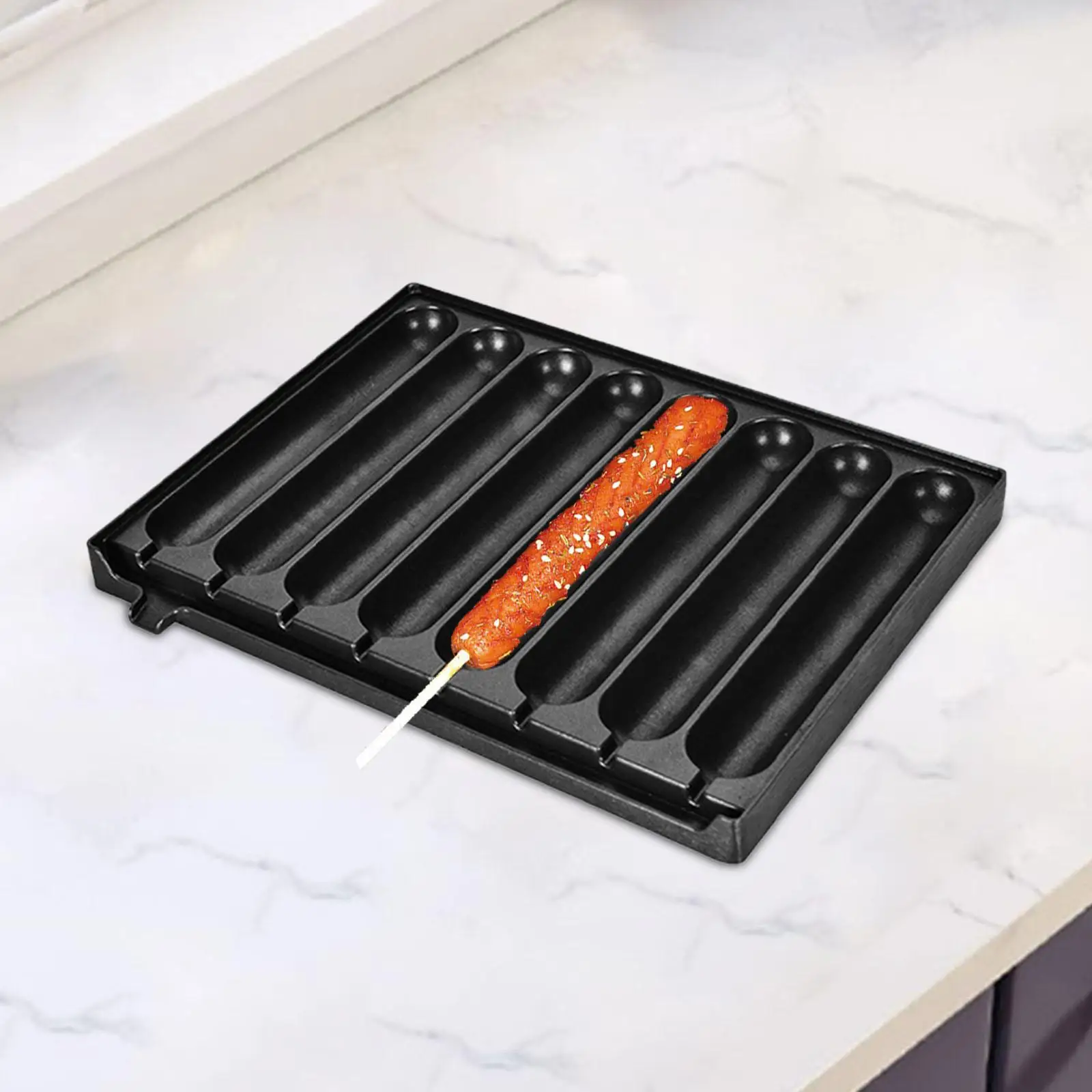 Cast Iron Cornbread Pan 8 Grids Nonstick Sausage Grill Snacks Maker Corn Dog Maker for Baking Kitchen Breakfast Cooking Outdoor