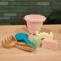 6PCS Plastic Kids Plaything Outdoor Game For Kids Beach Castle Bucket Sand Toys Set Shovel Rake Mold Digging Sand Kit 2