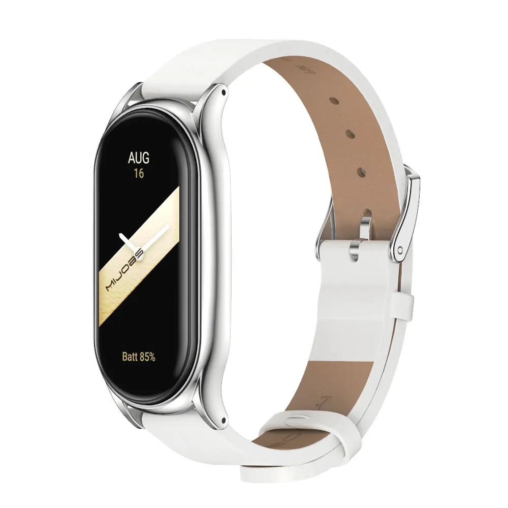 Premium PU Leather Wristband and Metal Bracelet