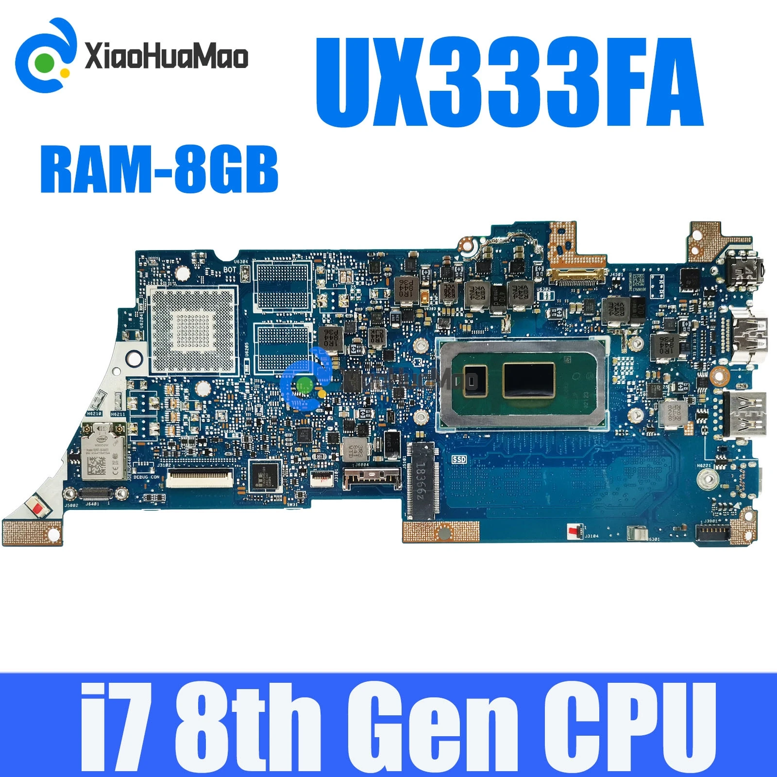 

UX333FA with i7-8565U CPU 8GB-RAM Mainboard For ASUS ZenBook 13 UX333F UX333FA UX333FN U3300F Laotop Motherboard