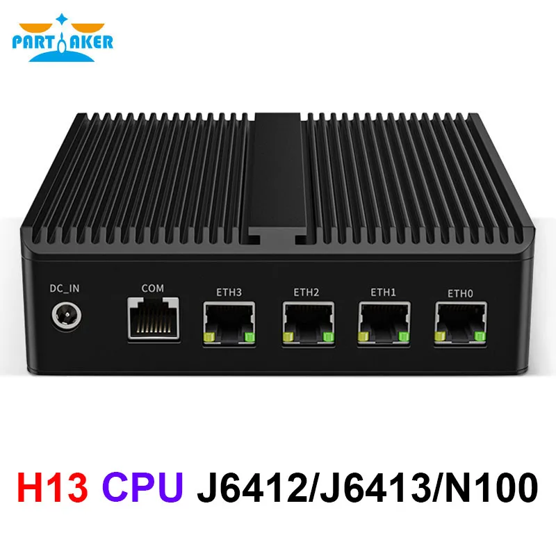 

Fanless Router Intel J6413 J6412 N100 DDR4 DP HDMI 4*i226V 2.5G ESXI AES-NI 4G/5G SIM Solt COM Mini PC Pfsense Firewall Computer